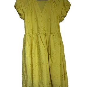 Pre-Owner Peyton & Parker Yellow Eyelet Dress Women's Size Small